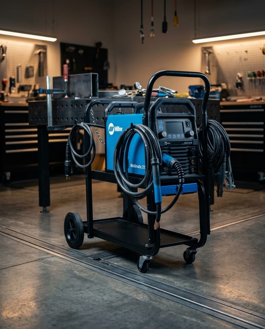 Multiprocess Welder with cart — Workshop Lifestyle | Generated by Modelize