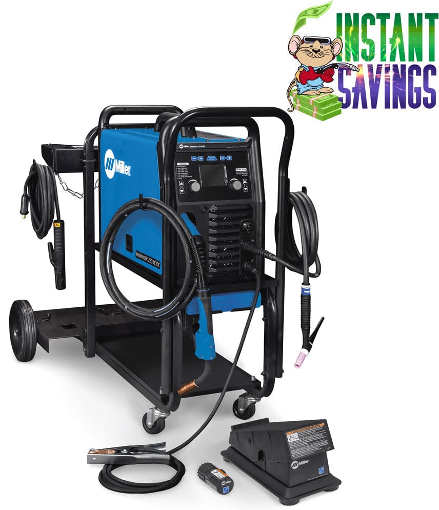Miller Welders Miller Multimatic 220 AC/DC w/Dual Cylinder Cart & Wireless Foot Control 951000104