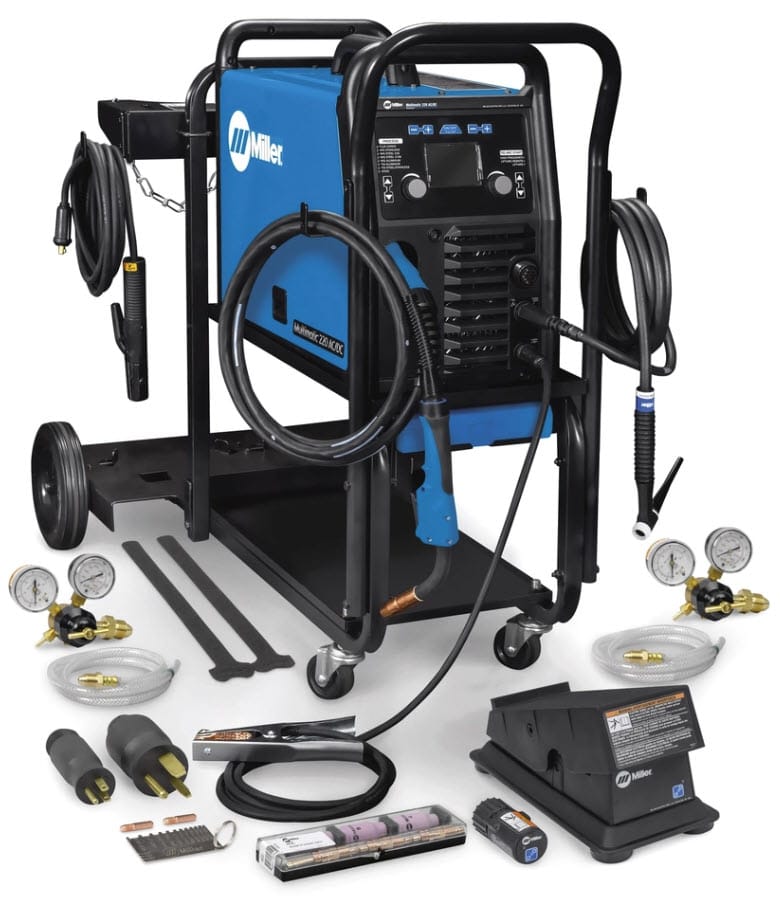 Miller Multimatic 220 AC/DC w/Dual Cylinder Cart & Wireless Foot Control 951000104