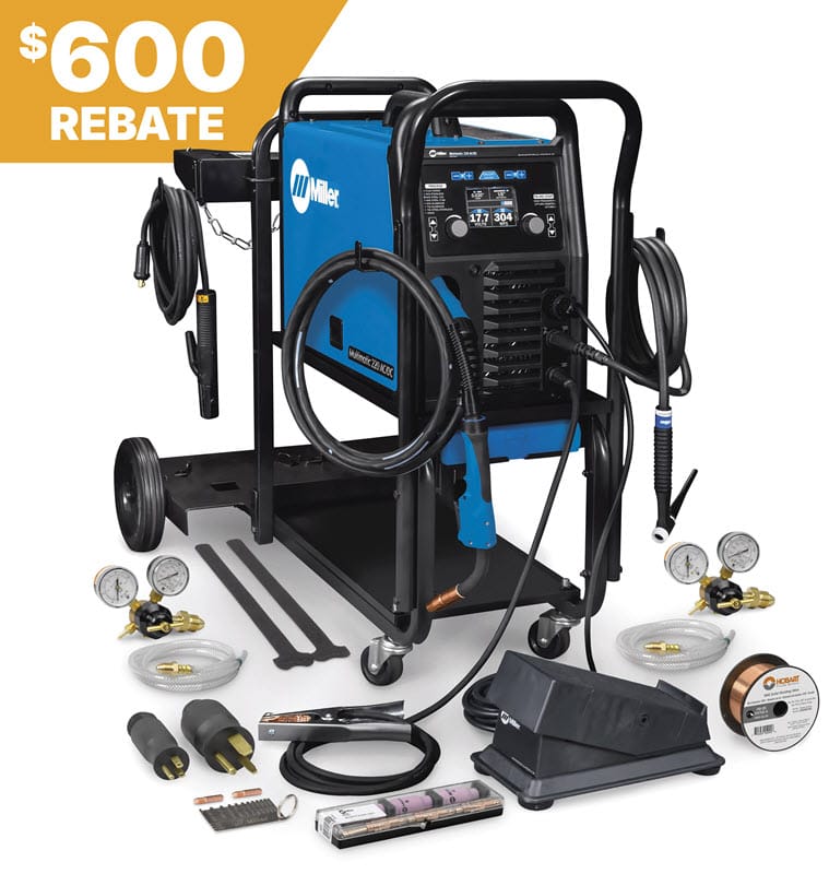 Miller Welders Miller Multimatic 220 AC/DC Welder w/Dual Cylinder Cart 951000070