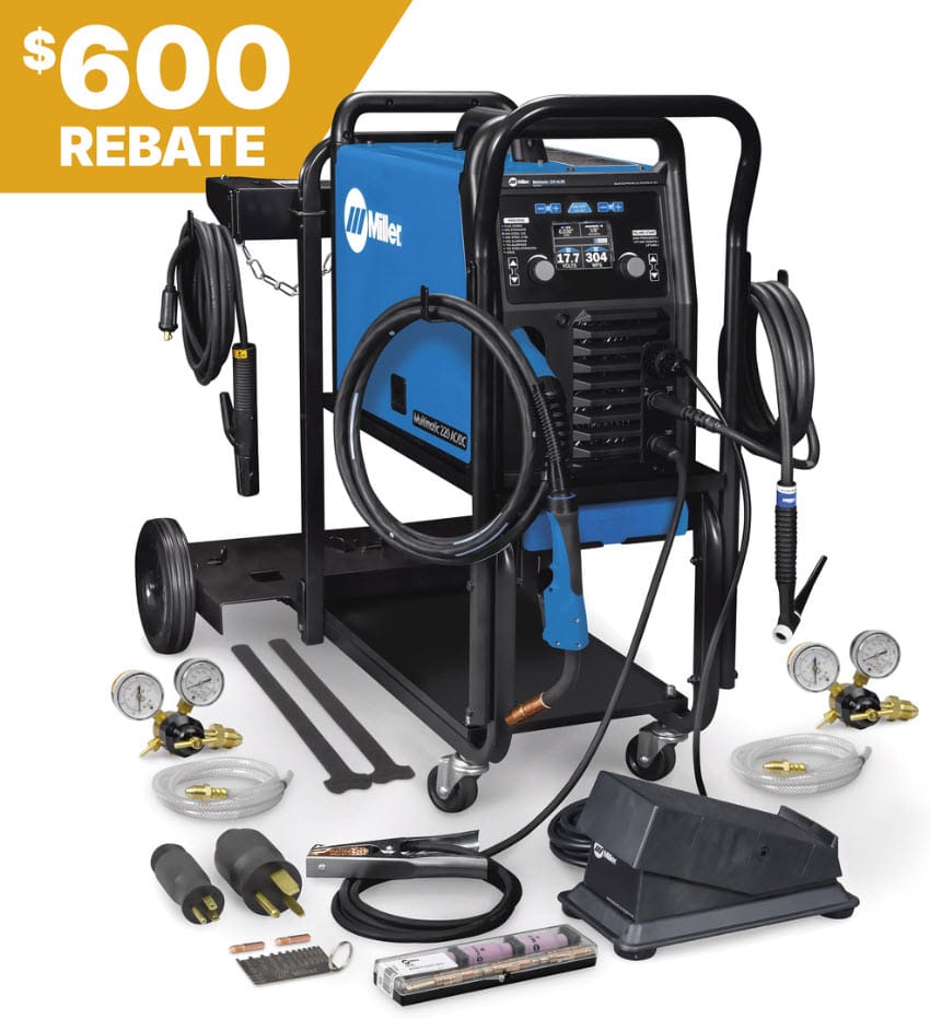 Miller Multimatic 220 AC/DC Welder w/Dual Cylinder Cart 951000070