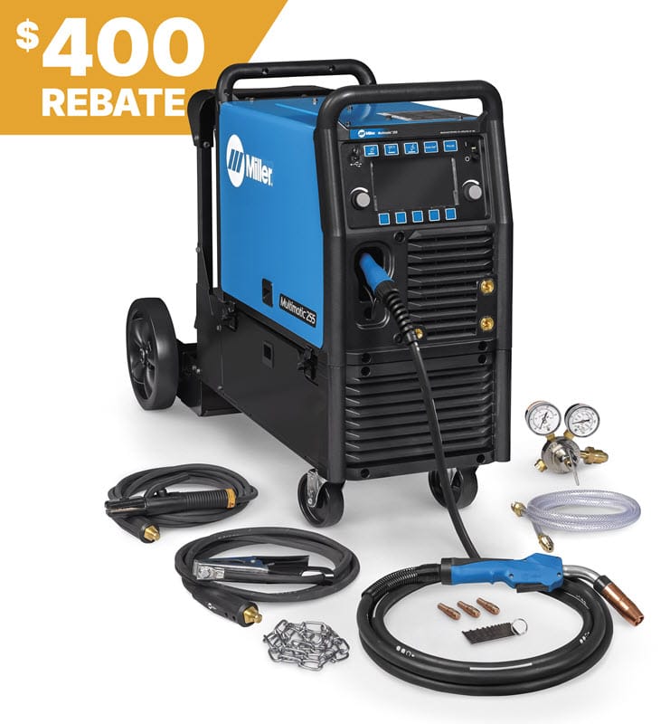 Miller Welders Miller Multimatic 255 Multiprocess Welder w/EZ-Latch Running Gear 951767