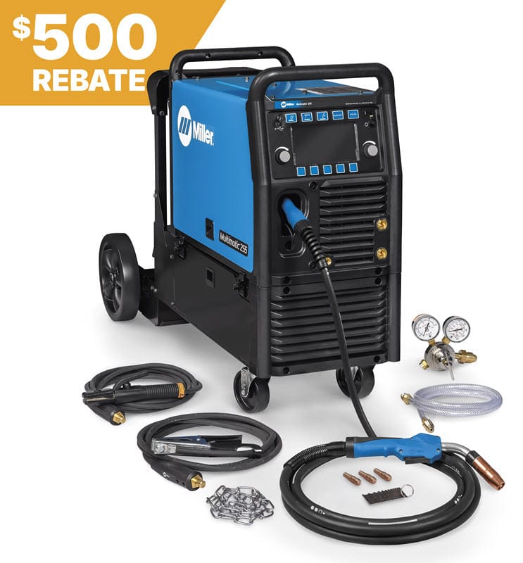 Miller Welders Miller Multimatic 255 Multiprocess Welder w/EZ-Latch Running Gear 951767