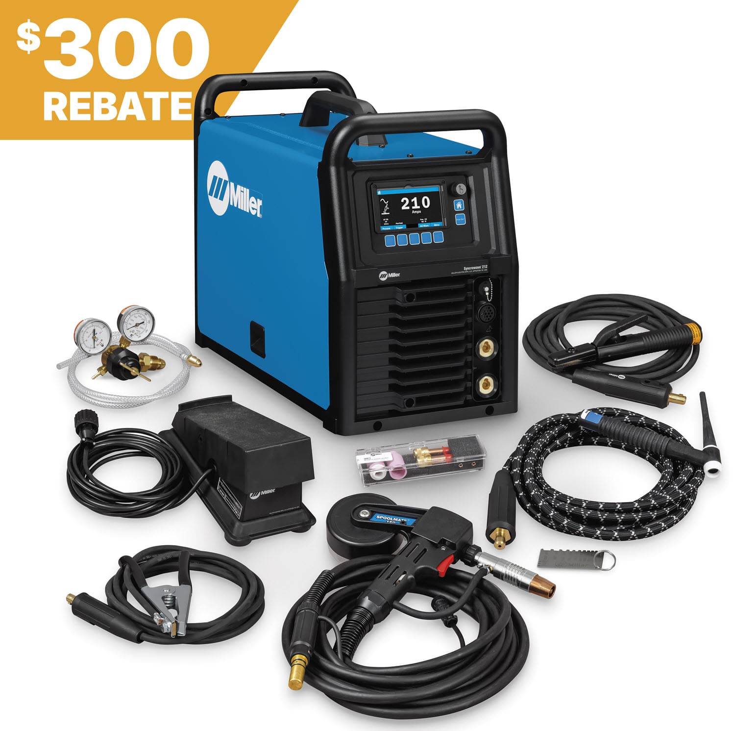Miller Syncrowave 212 Air-Cooled TIG Package w/Spool Gun 951000200