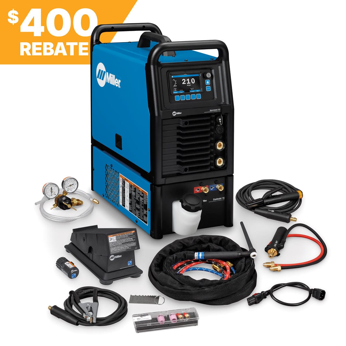 Miller Syncrowave 212 Water-Cooled TIG Welder Package w/Wireless Foot Control 951000254