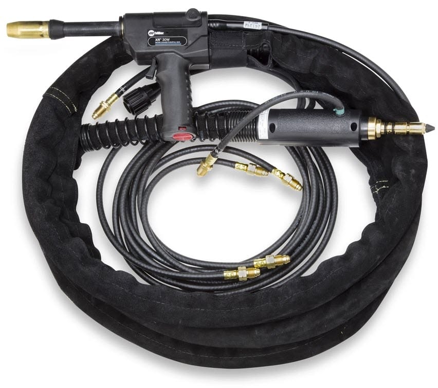 Miller XR 30W push pull welding gun with black cable assembly