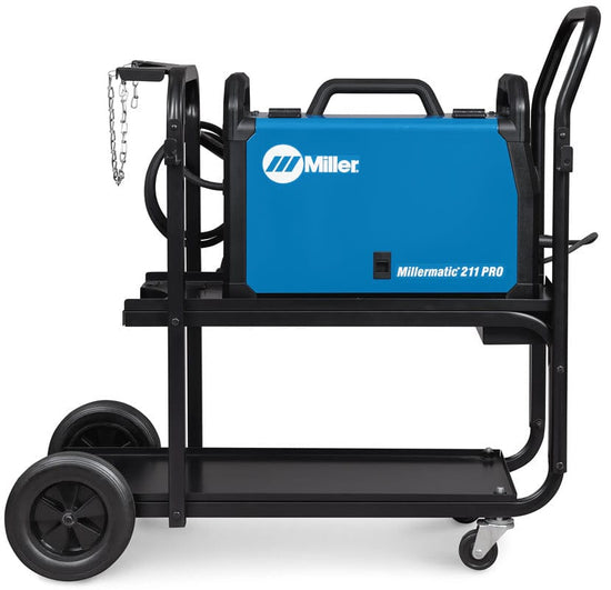 Millermatic 211 PRO MIG Welder with Running Gear/Cylinder Rack 9510000