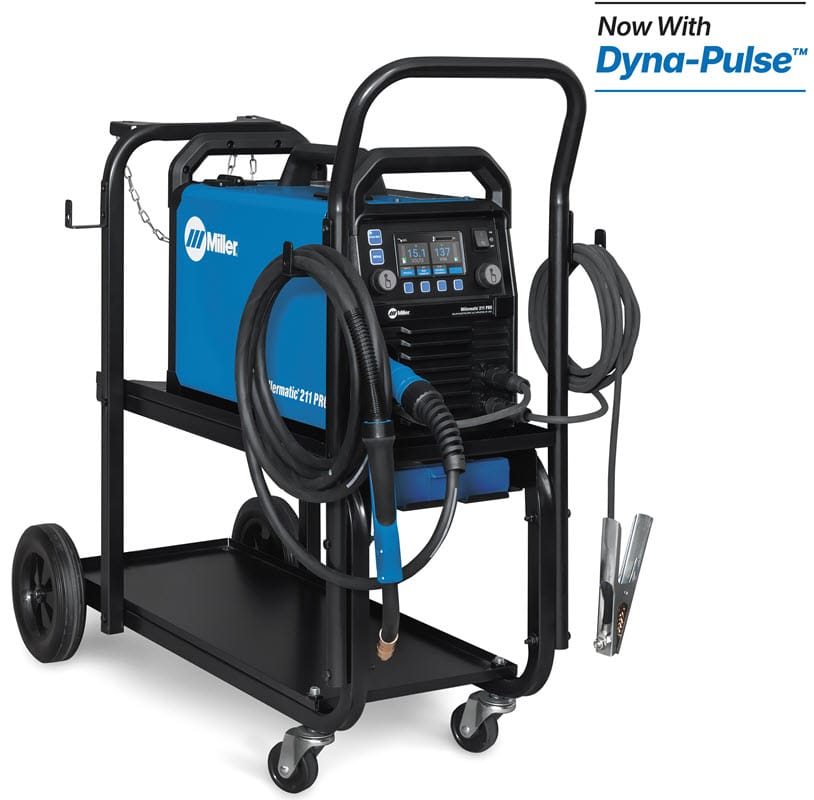 Miller Welders Millermatic 211 PRO MIG Welder with Running Gear/Cylinder Rack 951000073