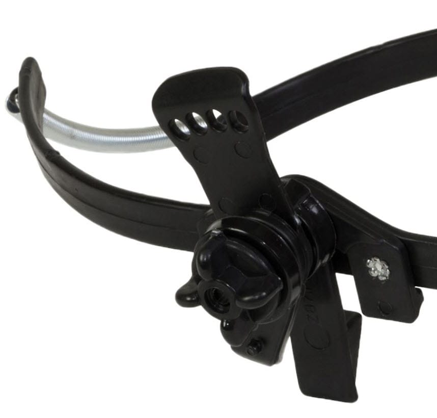 Jackson Safety black plastic headgear adjustment knob and strap assembly