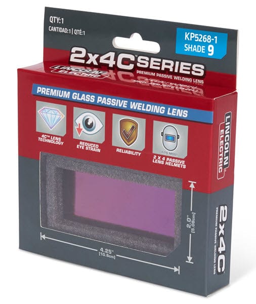 Lincoln Welding Helmet Accessories 9 Lincoln 2x4C Premium Glass Passive Welding Lens
