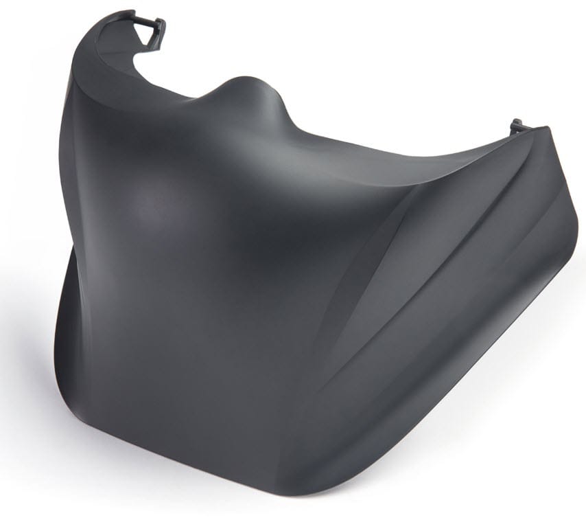 Black plastic motorcycle helmet chin curtain