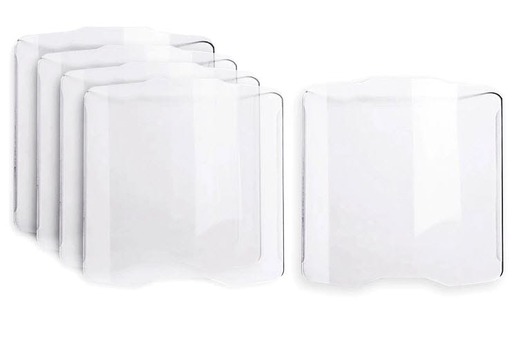 Five clear plastic protective screen covers