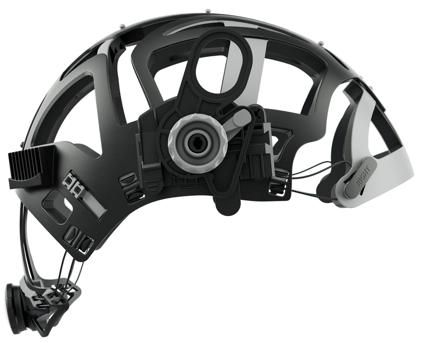 Cyberweld black welding helmet headgear suspension system