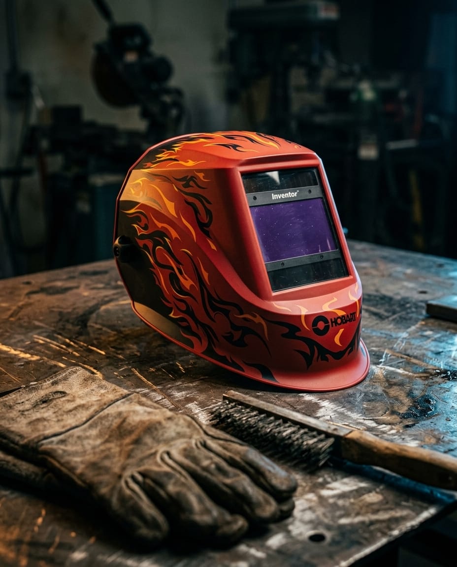 Auto-darkening welding helmet — Workshop Lifestyle | Generated by Modelize