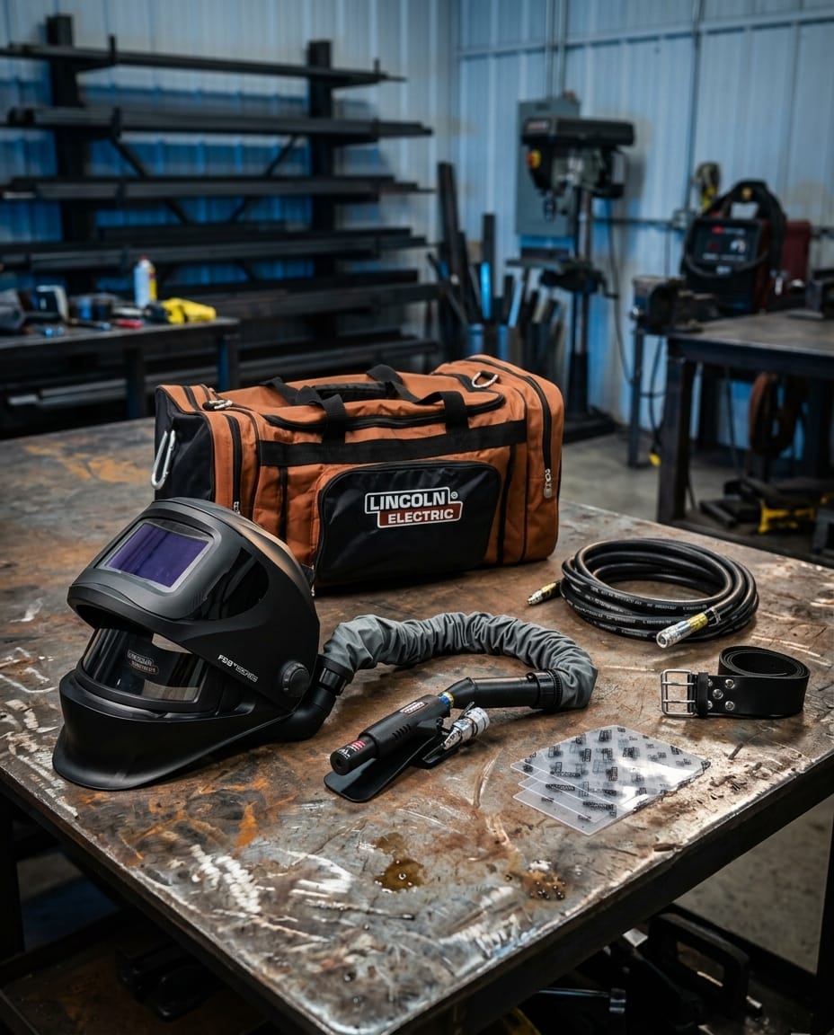 Supplied Air Respirator (SAR) Welding System — Workshop Environment | Generated by Modelize