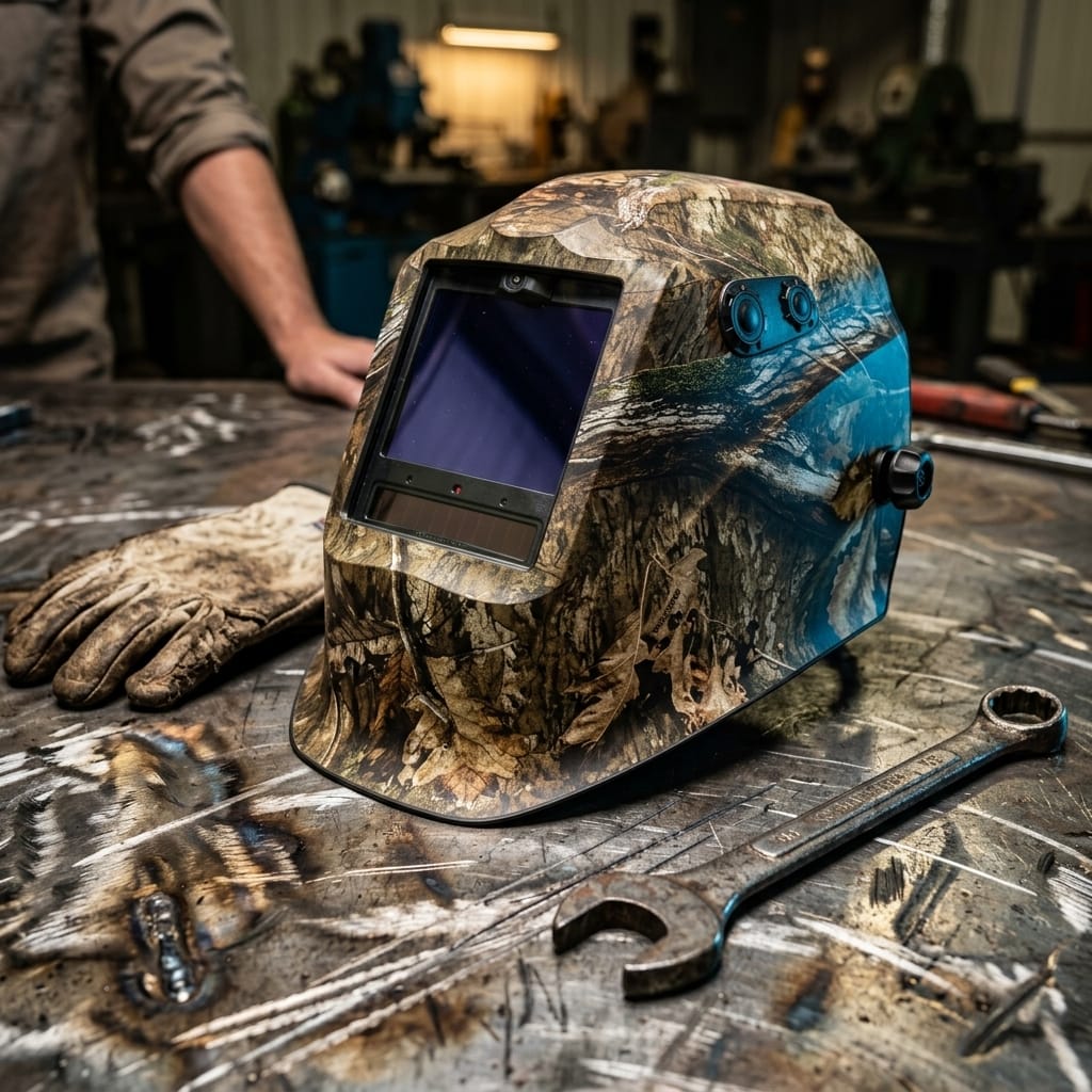 Auto-darkening welding helmet — Workshop Lifestyle | Generated by Modelize