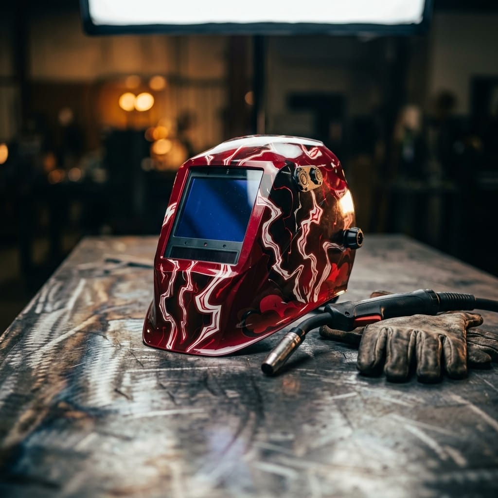 Auto-darkening welding helmet — Workshop Lifestyle | Generated by Modelize