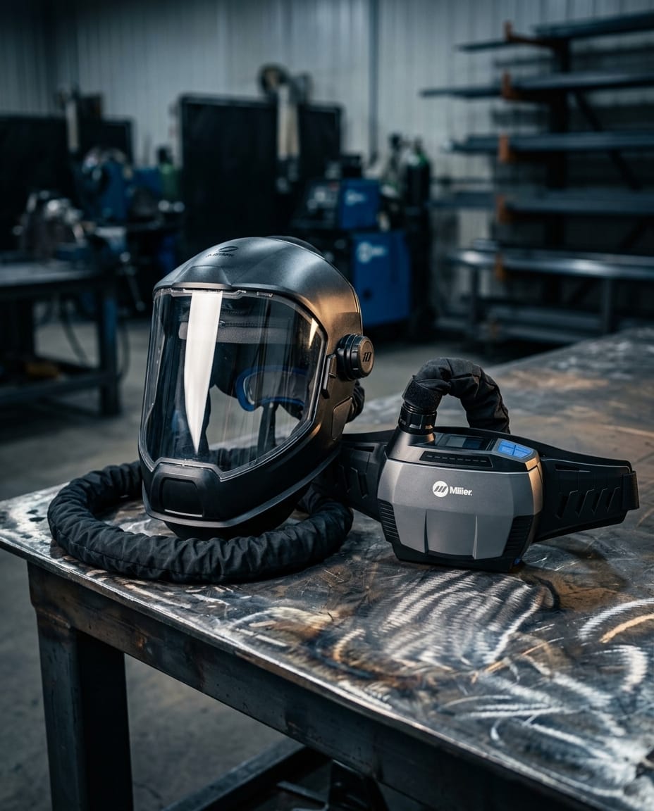 Powered Air Purifying Respirator (PAPR) system — Fabrication Shop Setting | Generated by Modelize