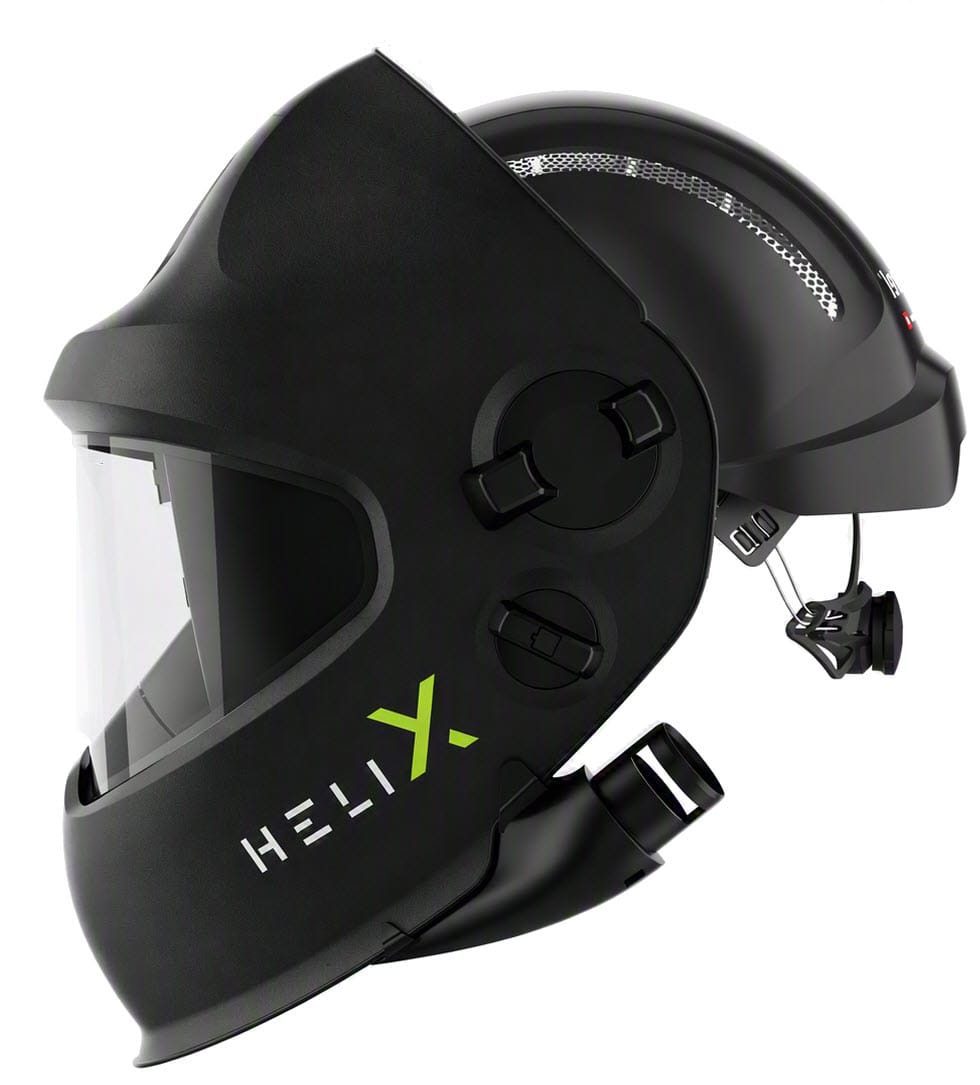 Optrel Helix black welding helmet with clear visor