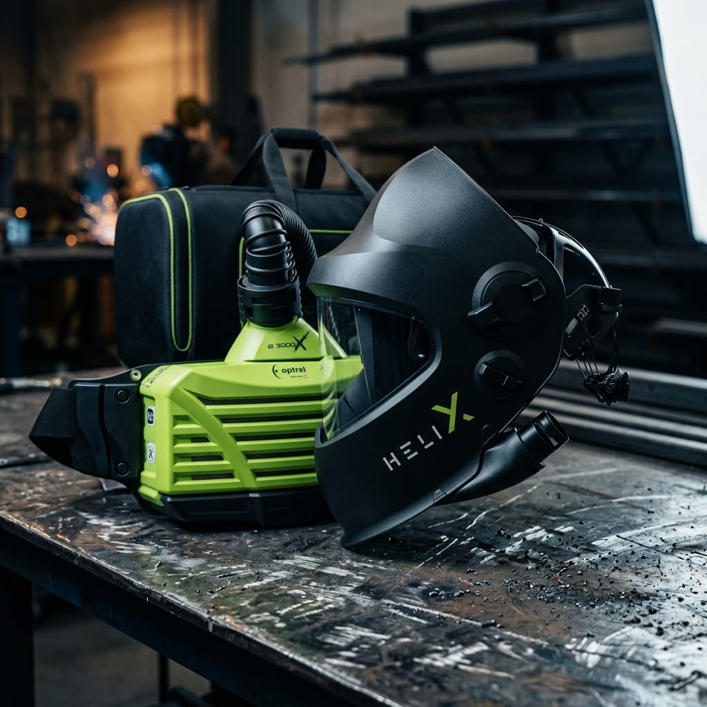PAPR welding system and helmet — workshop_lifestyle | Generated by Modelize