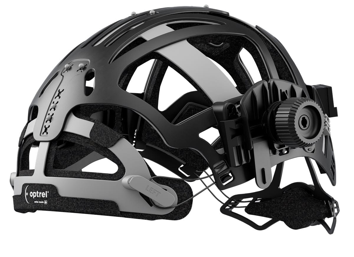 Optrel IsoFit headgear with adjustable dial and black frame