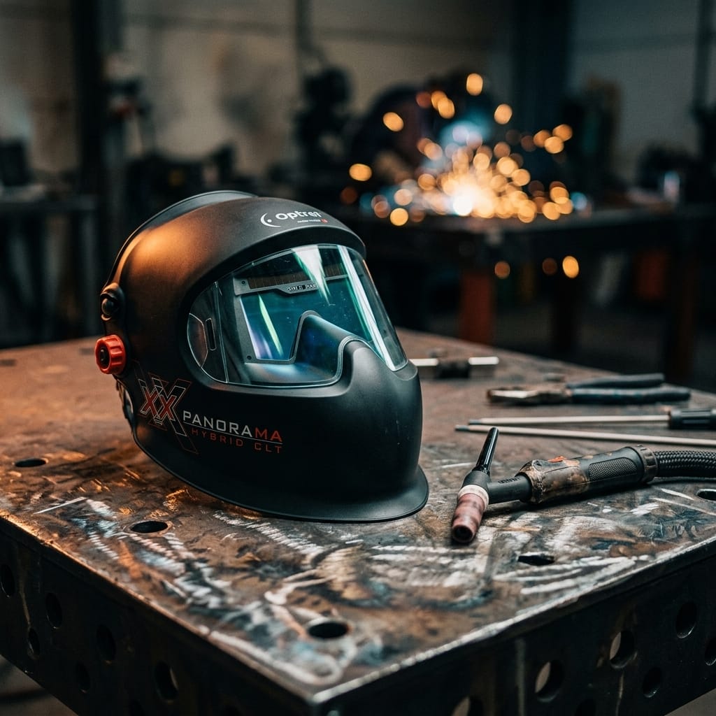 Welding helmet — Industrial Workshop Scene | Generated by Modelize