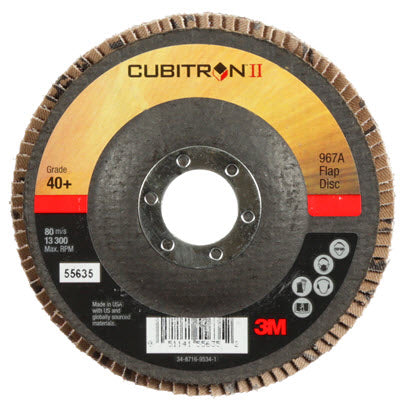 3M Cubitron II Giant Flap Disc 967A 4 1/2" Type 27 Grade 40+ 55635