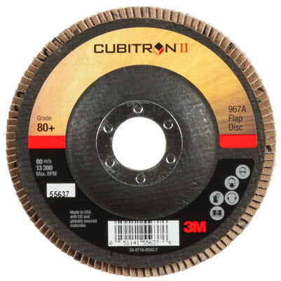 3M Cubitron II Giant Flap Disc 967A 4 1/2" Type 27 Grade 80+ 55637