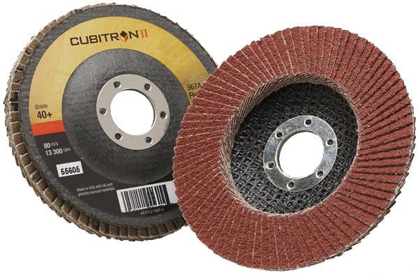 3M Abrasives 3M Cubitron II Flap Disc 967A 4 1/2" Type 27 Grade 40+ 55605