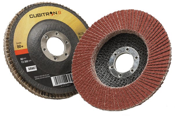 3M Abrasives 3M Cubitron II Flap Disc 967A 4 1/2" Type 27 Grade 80+ 55607