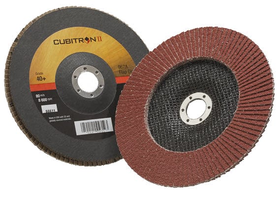 3M Cubitron II Flap Disc 967A 7" Type 27 Grade 40+ 55611