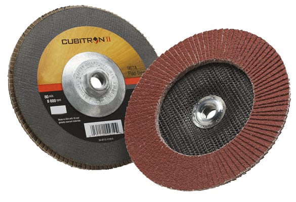 3M Abrasives 3M Cubitron II Flap Disc 967A 7" Type 27 Grade 60+ with Hub 55609