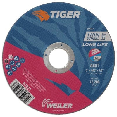 Weiler Abrasives Weiler Tiger Cutting Wheel - 5" X .045" Type 1 57021