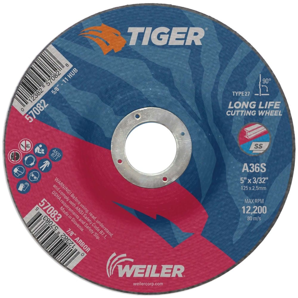 Weiler Abrasives Weiler Tiger Cutting Wheel - 5" X 3/32" Type 27 57083