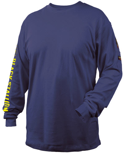 Black Stallion Flame Resistant 7 oz. Navy Cotton T-Shirt TF2510-NV
