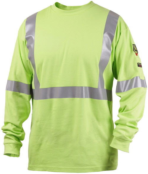 Black Stallion Flame Resistant Hi Vis Lime Cotton T-Shirt TF2511-LM