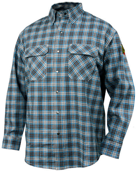 Black Stallion Gray Plaid FR Cotton Work Shirt FS9-PGY