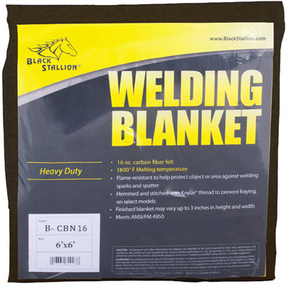 Black Stallion 16 oz. Carbon Fiber Felt Welding Blanket B-CBN16-6X6