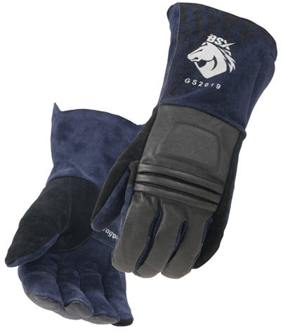 BSX Grain Pigskin & Split Cowhide Stick Welding Gloves GS2019-NB