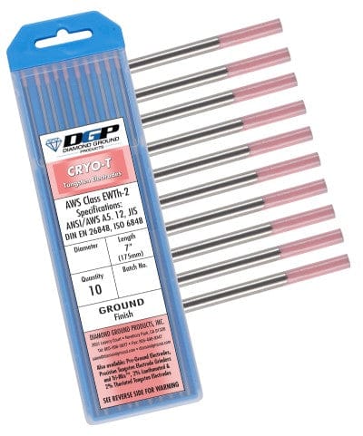 Diamond Ground Filler Metals Diamond Ground CRYO-T 2% Thoriated Tungsten Electrode CT-5/32