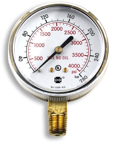Smith Gas Apparatus Smith Replacement Gauge - 2.5 inch, 0-4000 PSIG GA043-07