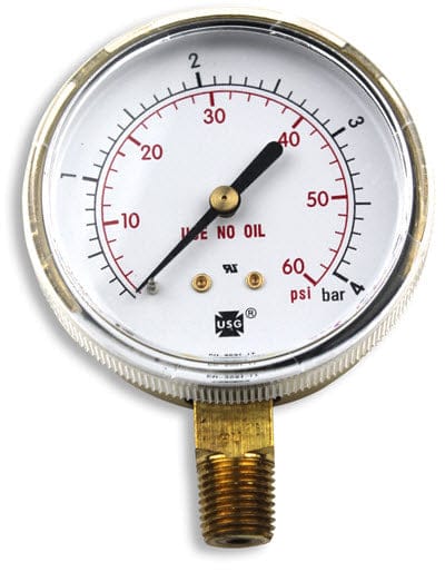 Smith Gas Apparatus Smith Replacement Gauge - 2.5 inch, 0-60 PSIG GA029-07