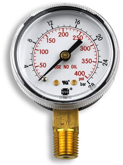 Smith Gas Apparatus Smith Replacement Gauge - 2 inch, 0-400 PSIG GA138-03