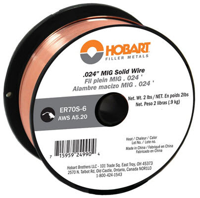 Hobart ER70S-6 .024 MIG Welding Wire - 2# Spool H305401-R19