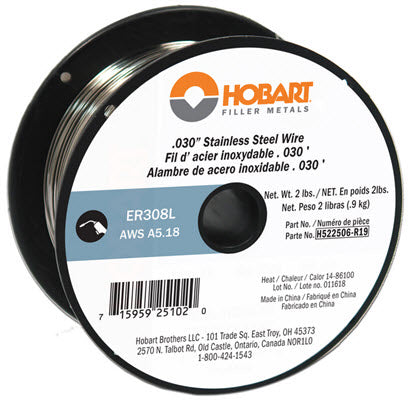 Hobart ER308L .030 Stainless Steel MIG Wire - 2# Spool H522506-R19