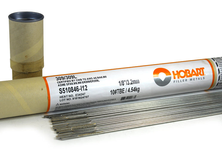 Hobart ER309L 1/8 Stainless Steel TIG Wire - 10# Tube S510846-I12