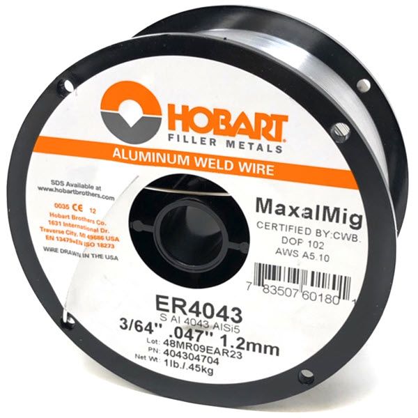 Hobart ER4043 3/64 Aluminum MIG Wire - 1# Spool 404304704