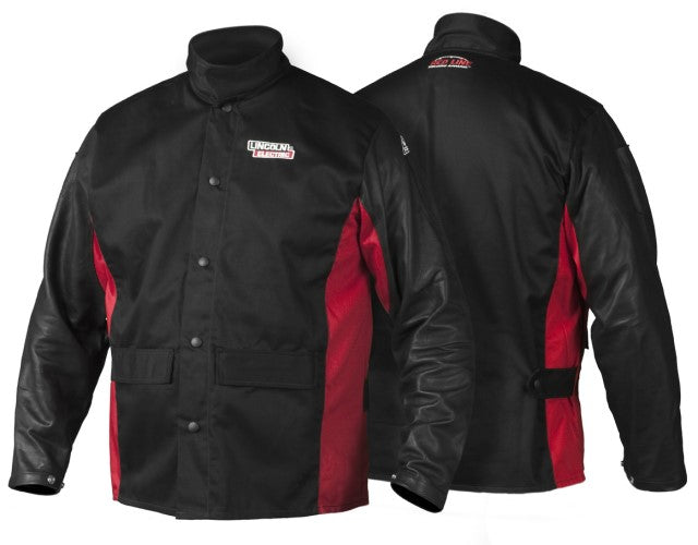 Lincoln Shadow Grain Leather-Sleeved Welding Jacket K2987 1