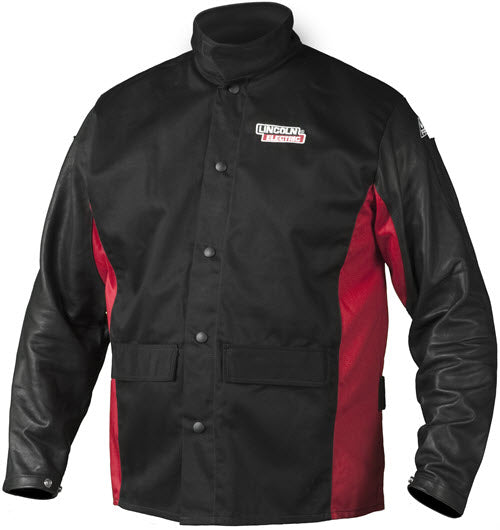 Lincoln Shadow Grain Leather-Sleeved Welding Jacket K2987