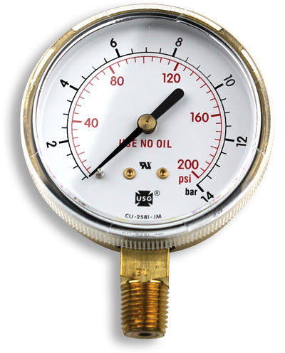 Smith Replacement Gauge - 2.5 inch, 0-200 PSIG GA033-07